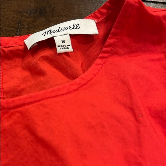 Madewell Bright Red Cattail Lined Tiered Maxi Dress Size Medium MSRP 128.00 - Picture 10 of 10